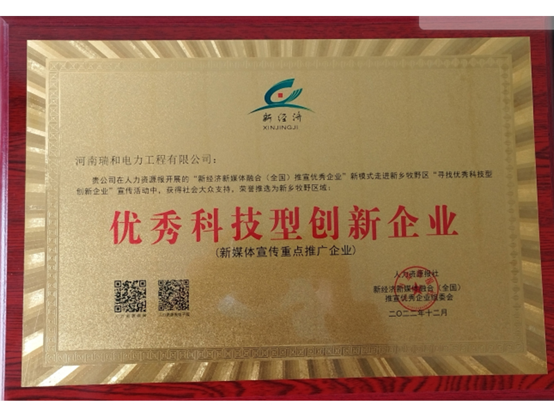 瑞和電力再獲榮譽，助力新鄉(xiāng)地區(qū)**科技型創(chuàng)新企業(yè)發(fā)展